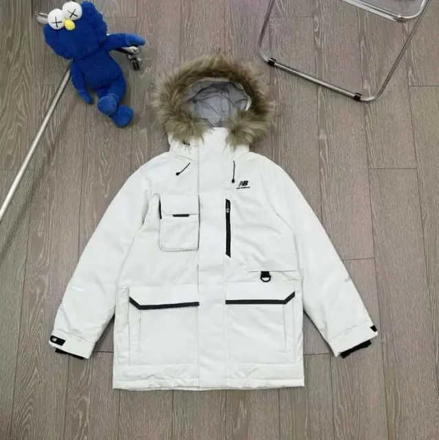 New Balance Puffer Jacket Fur-Trimmed Hood