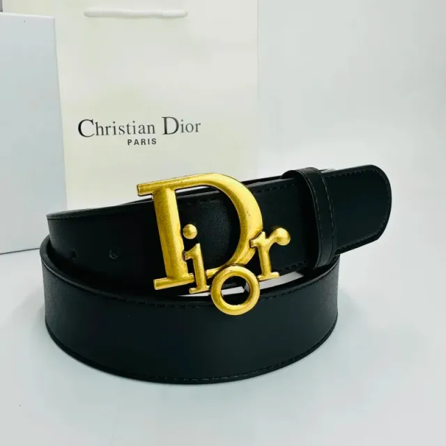 Dior Oblique Logo Belt Gold Buckle