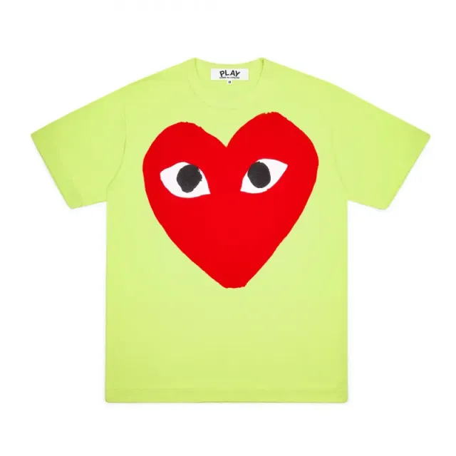 Fluorescent green big red heart