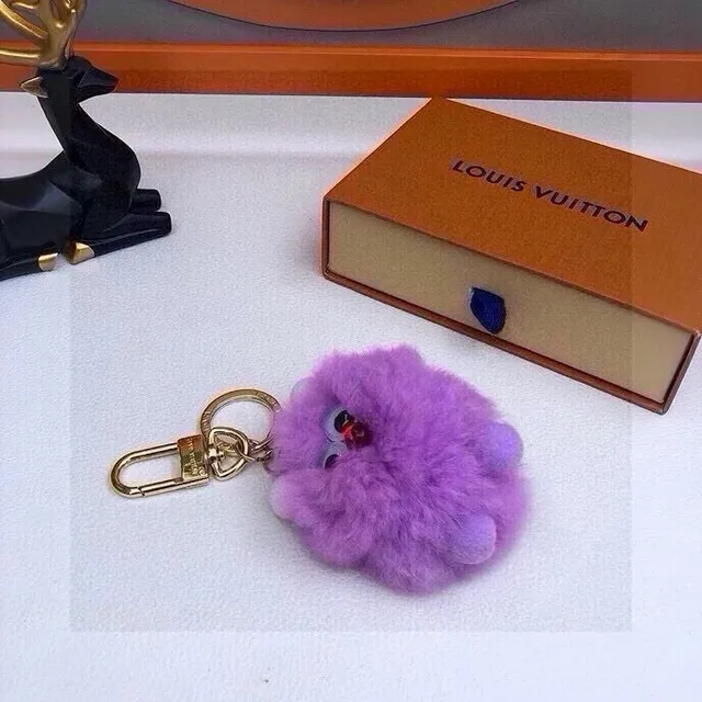 Louis Vuitton Furry Keychain Purple Monster