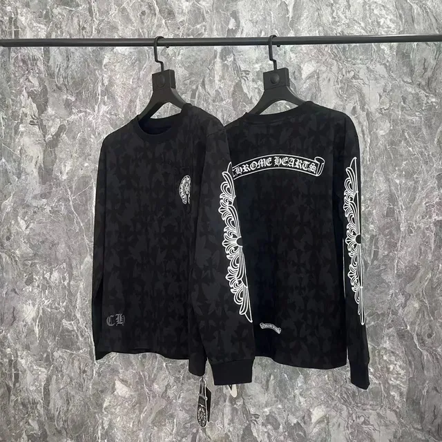 Chrome Hearts Long Sleeve Tee Camouflage Print with Logo Embroidery