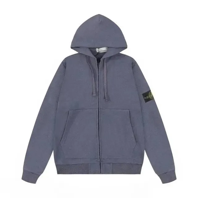 Stone Island Zip-Up Hoodie Reflective Badge