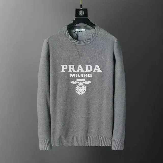 Prada Knit Sweater Logo Intarsia