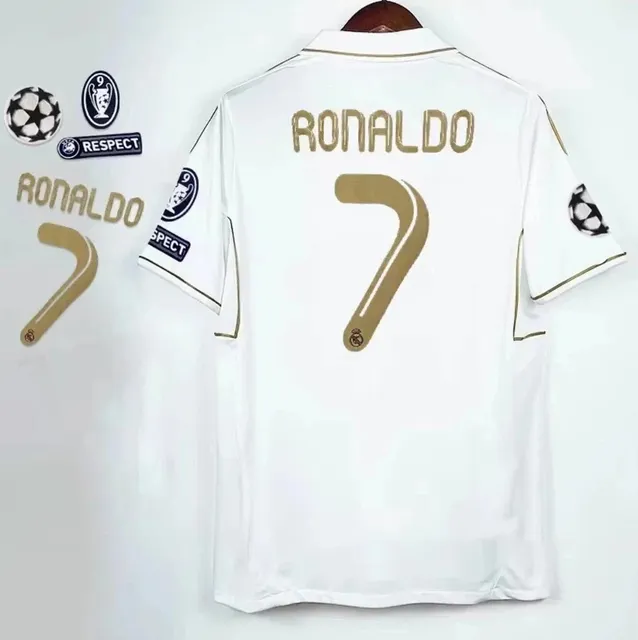 Real Madrid Home Jersey Ronaldo 7 Gold