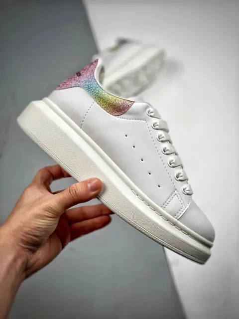 Alexander McQueen Oversized Sneaker Rainbow Glitter Heel