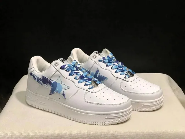 BAPE Shark Air Force 1 Blue Camo Star