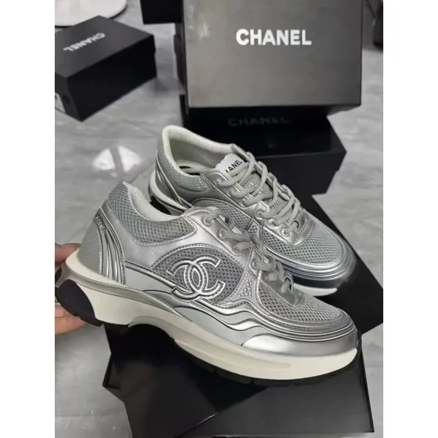 Chanel Trainer Metallic Silver
