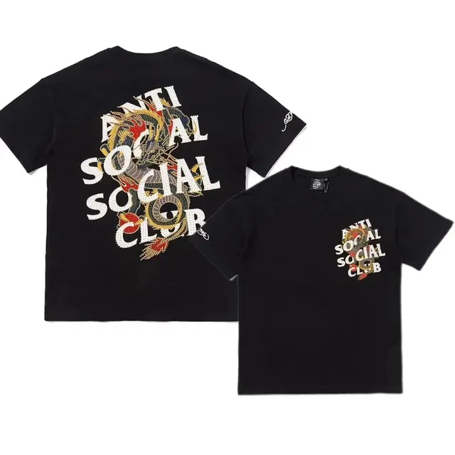 Anti Social Social Club Dragon Graphic Tee Embroidered Logo