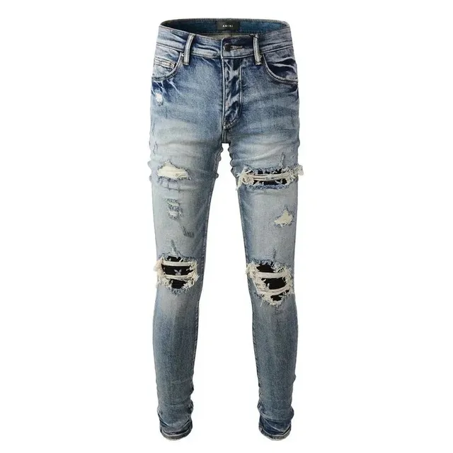 Amiri Distressed Skinny Jeans Light Wash Ripped