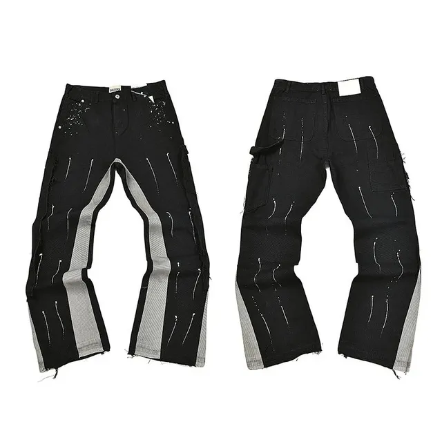 Levi's Distressed Cargo Jeans Paint-Splatter & Panelled