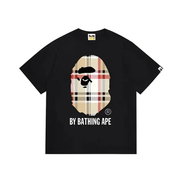 BAPE T-Shirt Plaid Ape Head