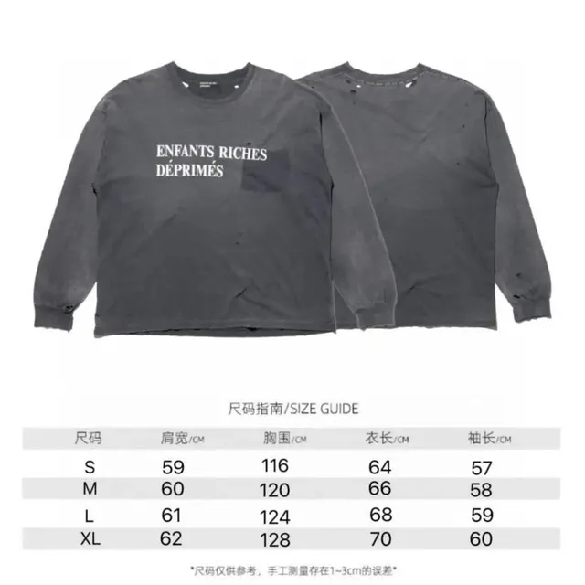 Enfants Riches Déprimés Long-Sleeve Tee Distressed 'Enfants Riches Déprimés'