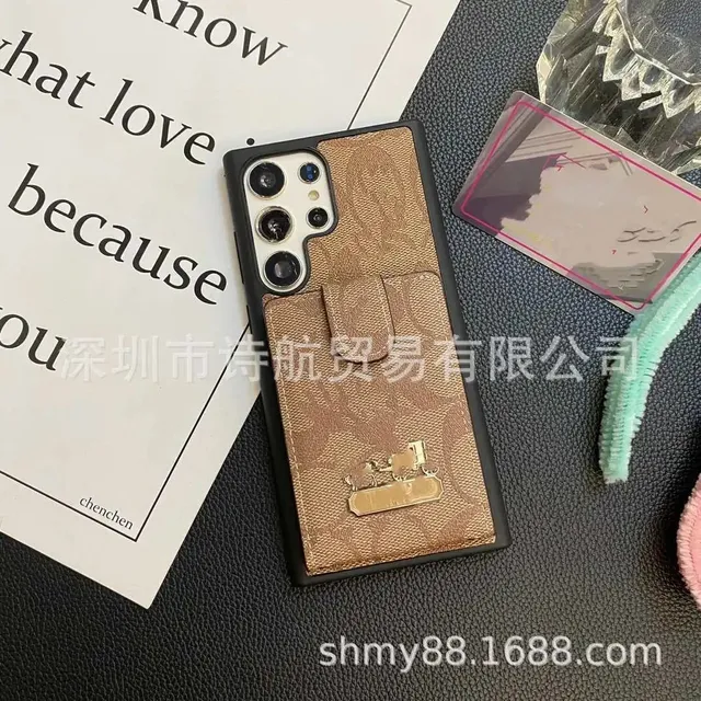 Coach Phone Case with Cardholder Signature Canvas with Turnlock