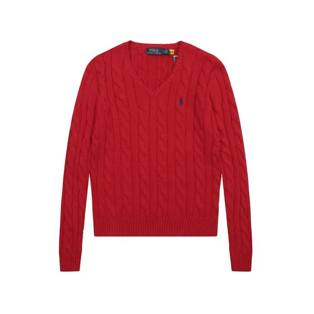 Polo Ralph Lauren Cable Knit V-Neck Sweater Classic Cable