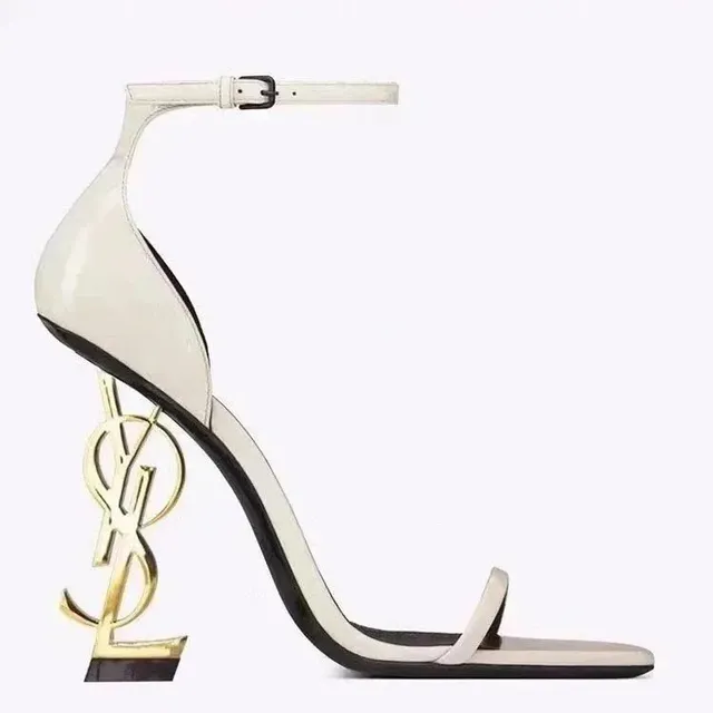 Saint Laurent Tribute Sandal YSL Logo Heel
