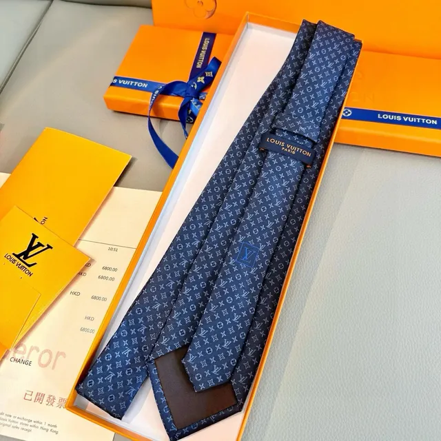 Louis Vuitton LV Monogram Tie Navy Blue with White Monogram
