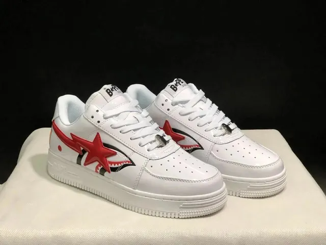 BAPE Shark Air Force 1 Red Star Shark