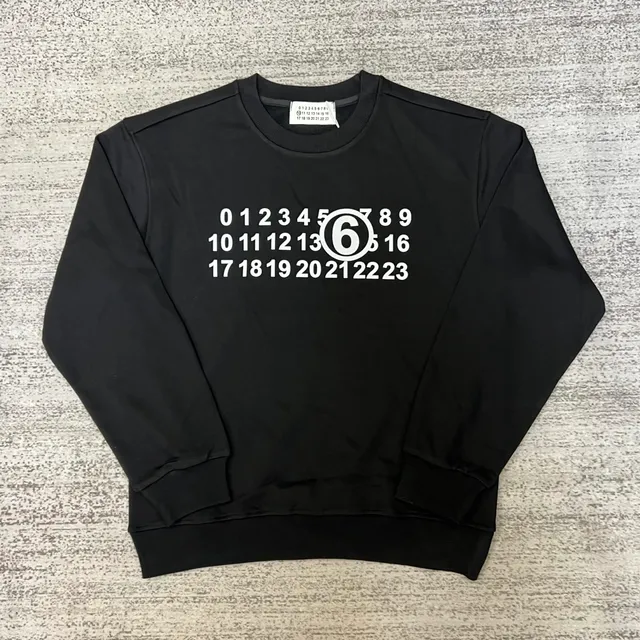 Maison Margiela Crewneck Sweatshirt Number 6 Print
