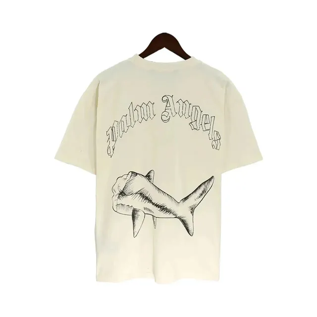 Palm Angels Shark Graphic Tee Shark Print