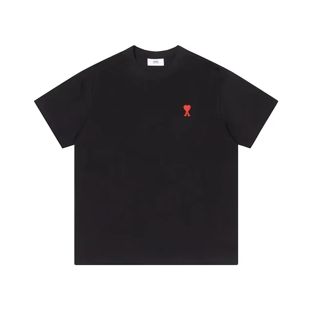 AMI Paris Cotton T-Shirt Red Heart Logo