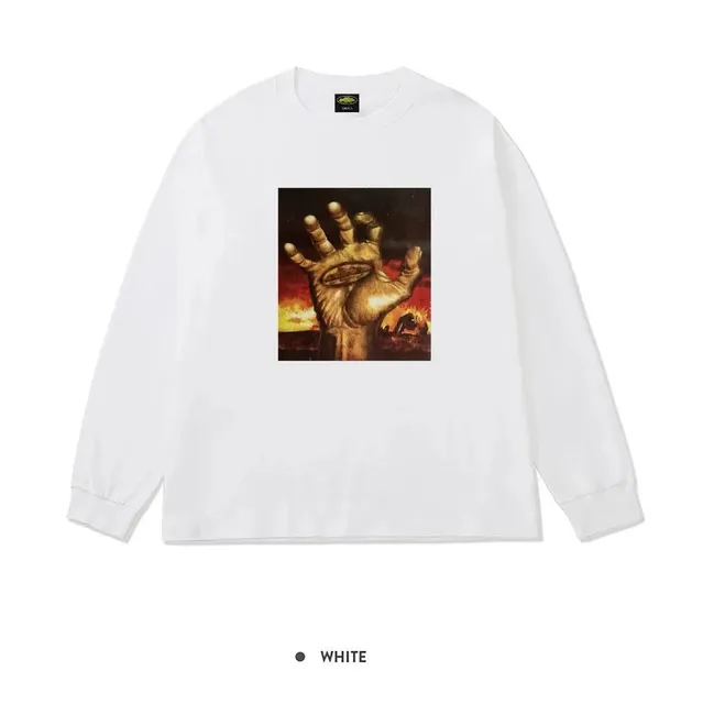 Long Sleeve Tee Hand Print Graphic