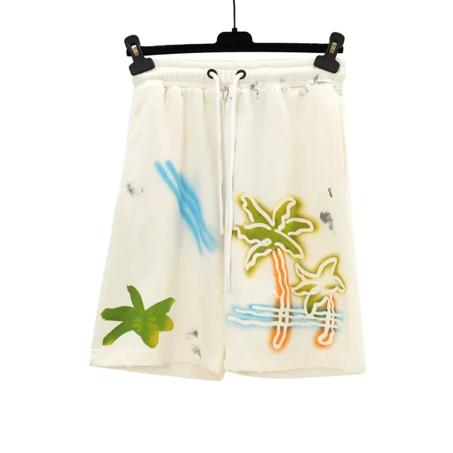Palm Angels Printed Shorts Palm Tree Spray Paint