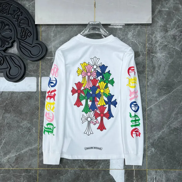 Chrome Hearts Long Sleeve Tee Multicolor Cross Print