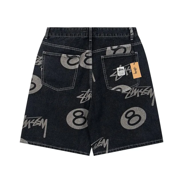 Stüssy Denim Shorts 8-Ball Print