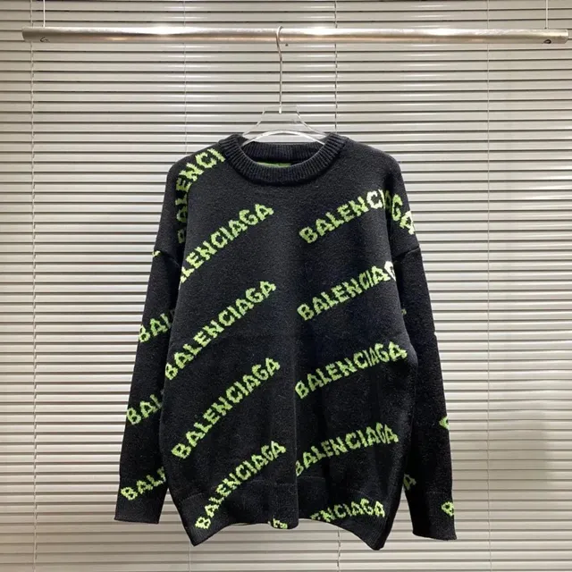 Balenciaga Logo Knit Sweater All-Over Logo