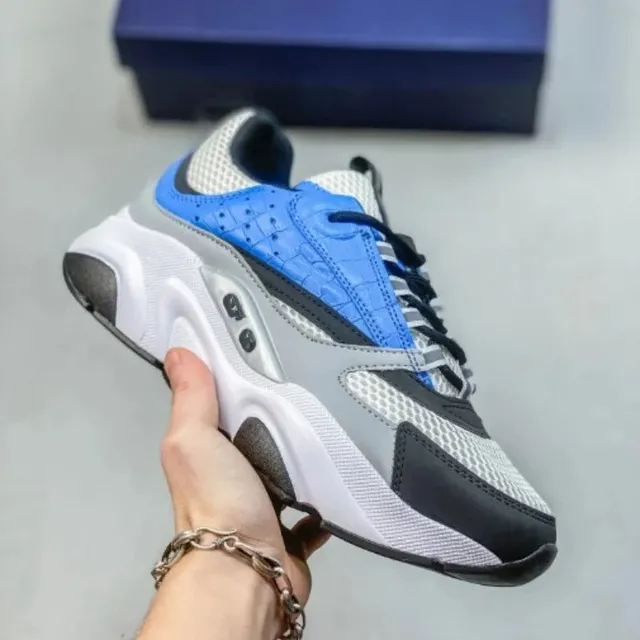 Balenciaga Triple S Blue Croc-Embossed