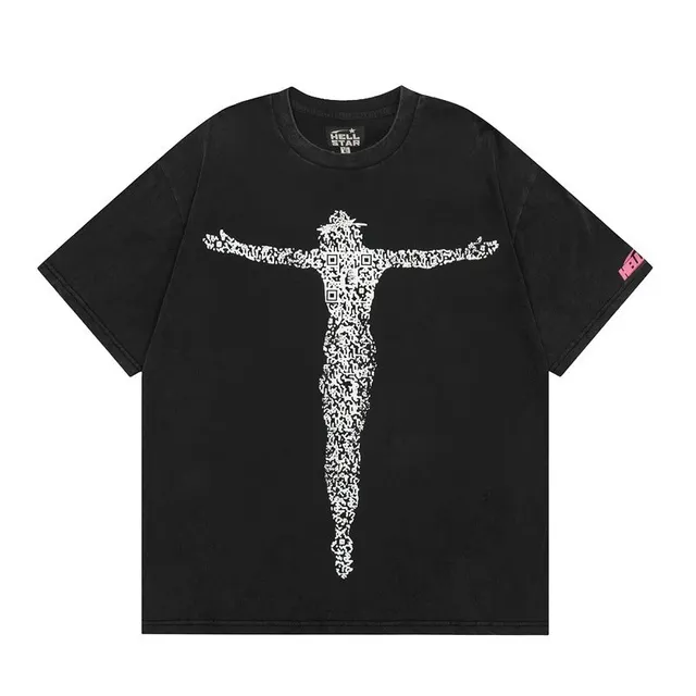 Hellstar QR Crucifix Tee QR Code Print