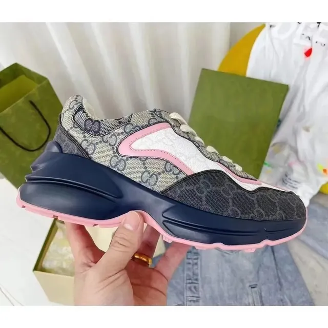 Gucci Rhyton Trainer GG Supreme Pink Trim
