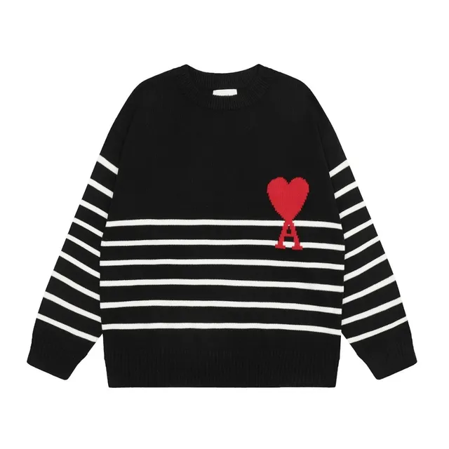 Amiri Knit Sweater Heart Logo Stripe