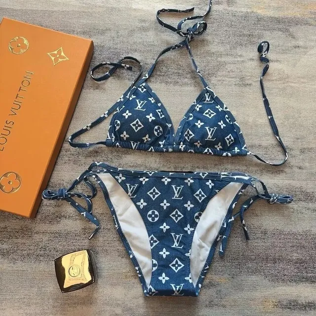 Louis Vuitton Monogram Bikini Set Denim Print