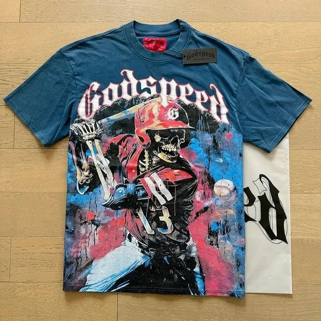 Godspeed Graphic Tee Skull Baseball Print