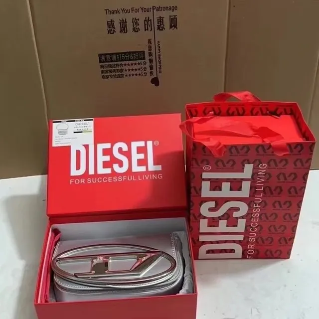 Diesel Belt Metal Logo Buckle