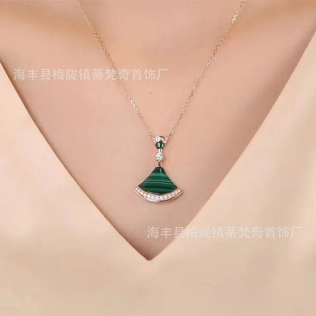 Bulgari Serpenti Fan Pendant Malachite and Diamond