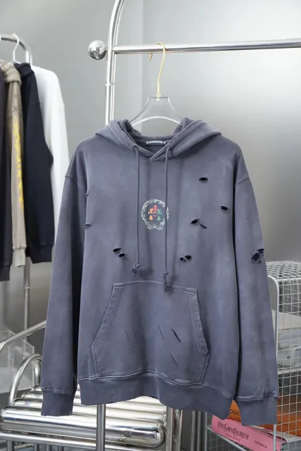 Chrome Hearts Distressed Hoodie Embroidered Cross Logo