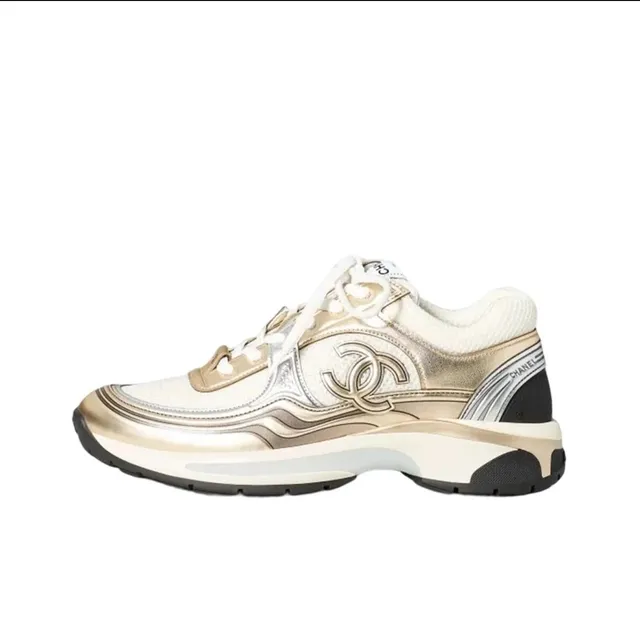 Chanel Sneaker Metallic Beige