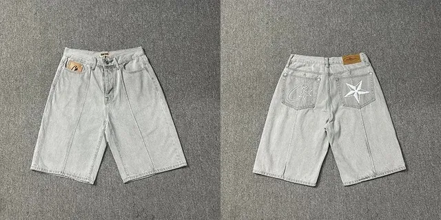 灰色牛仔短裤
