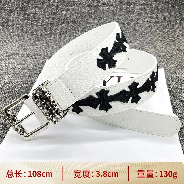 Chrome Hearts Cross Belt White with Black Crosses