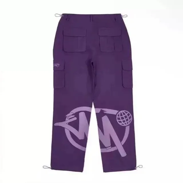 Corteiz Cargo Trousers Globe Logo Print