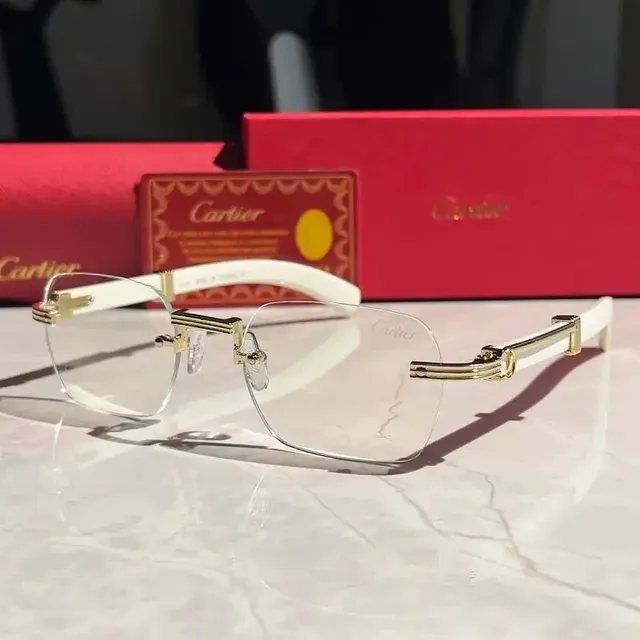 Cartier Juste un Clou Rimless White Acetate with Gold Hardware