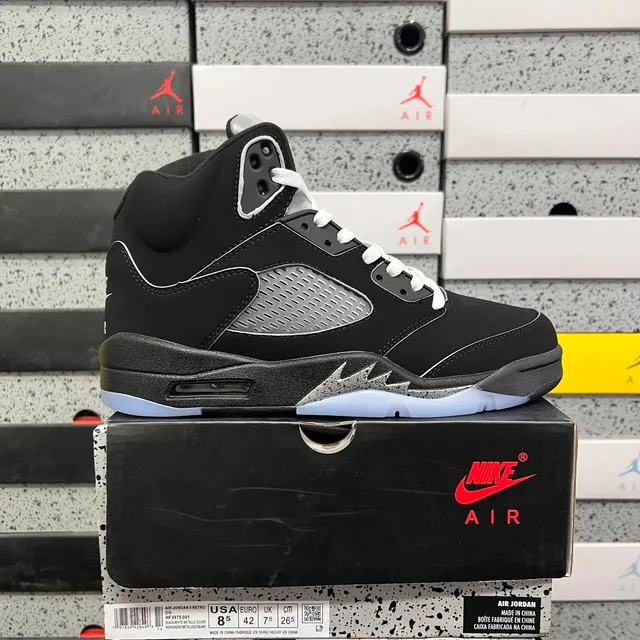 Air Jordan 5 Retro Black/White-Metallic Silver