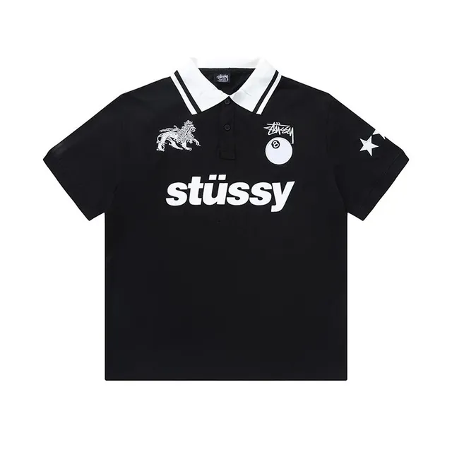 Stüssy Polo Shirt Lion and 8-Ball Print