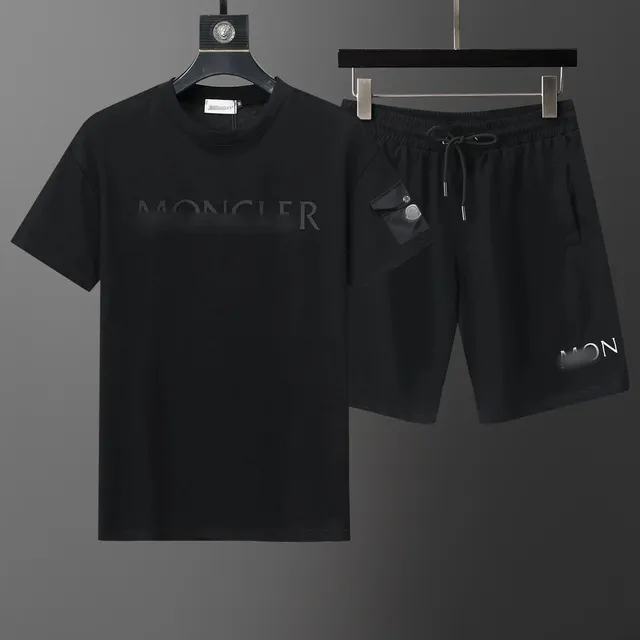 Moncler Logo T-Shirt and Shorts Set Black Logo