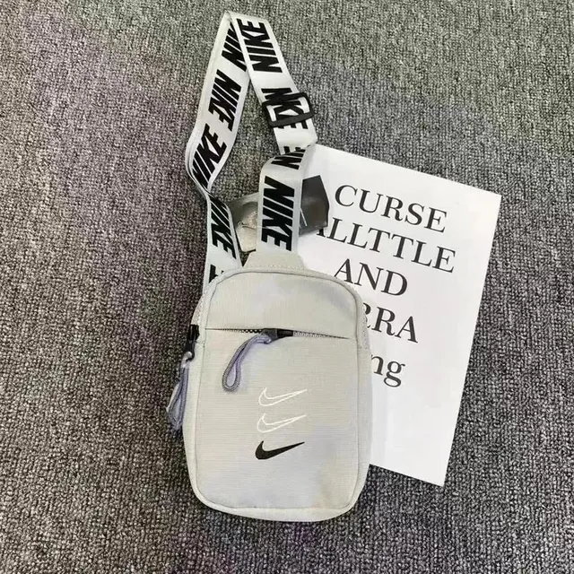 Nike Heritage Crossbody Bag White with Black Swoosh and Strap