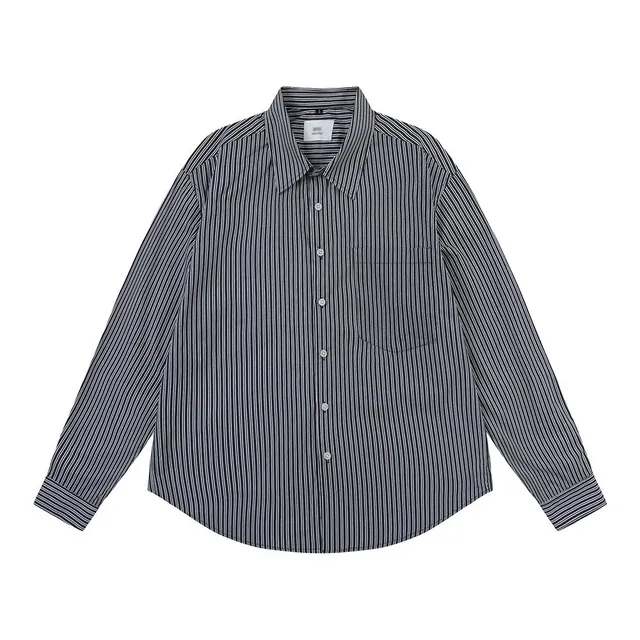 Striped Button-Up Shirt Vertical Stripe