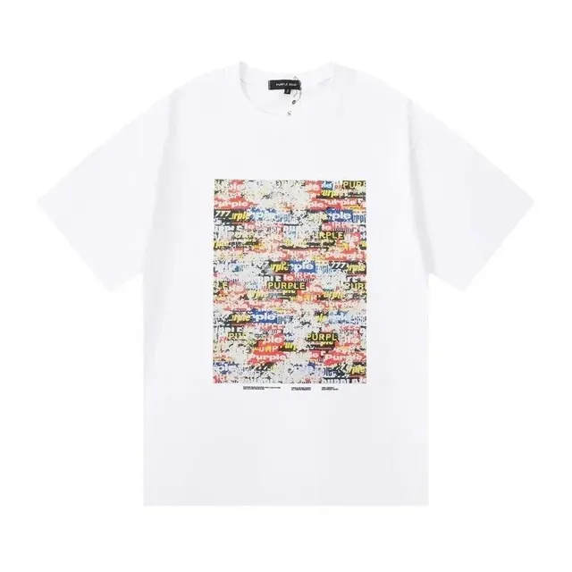 Purple Brand Graphic Tee Collage Print