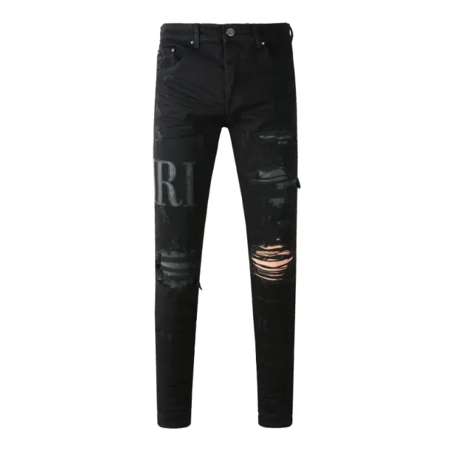 Amiri Distressed Skinny Jeans Logo Embroidered